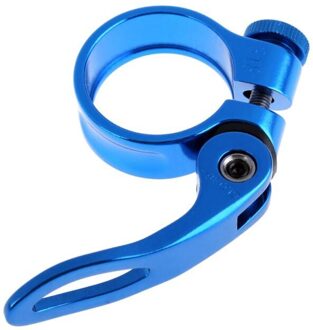Fiets zadelpen klemmen voor mountainbike lichtgewicht zadelpenklem met folding opvouwbaar handvat Fiets zadelbuisklem Blauw