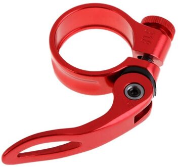 Fiets zadelpen klemmen voor mountainbike lichtgewicht zadelpenklem met folding opvouwbaar handvat Fiets zadelbuisklem Rood