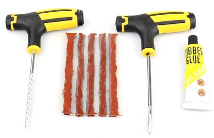 Fietsband Reparatie Tool Band Reparatie Kit Studding Tool Set Auto Fietsband Reparatie Punctie Plug Garage Fiets Accessoires tool zwart geel reeks
