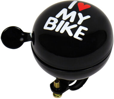 fietsbel dingdong I love My Bike 60 mm staal zwart