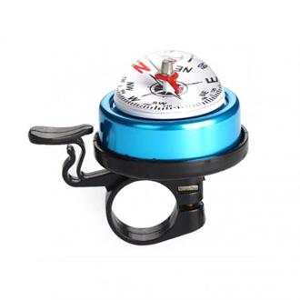 Fietsbel Fietsen Fiets Accessoires Aluminium Hoorn Fiets Bel Met Kompas Mountainbike Beschermende Waarschuwing Gereedschap blauw