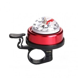 Fietsbel Fietsen Fiets Accessoires Aluminium Hoorn Fiets Bel Met Kompas Mountainbike Beschermende Waarschuwing Gereedschap rood