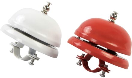 Fietsbel Hotelbel Stijl Ø 76 mm rood of wit (Per stuk, assorti geleverd)