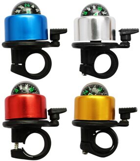 Fietsbel Met Kompas Waterdichte Aluminium Kompas Fietsbel Mountainbike Bel Voor Fietsen Fiets Accessoires Ring Bell zilver
