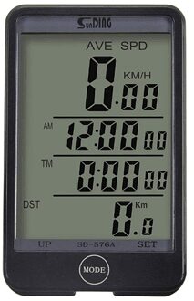 Fietscomputer Fiets Snelheidsmeter Snelheid Meter Digitale Bike Fietsen Wried Stopwatch Kilometerstand Computer Waterdicht Snelheidsmeter zwart