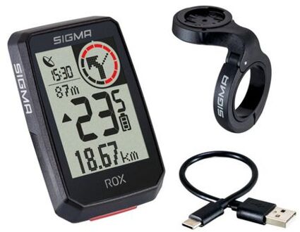 Fietscomputer GPS Sigma ROX 2.0 met overclamp butler stuurhouder - zwart
