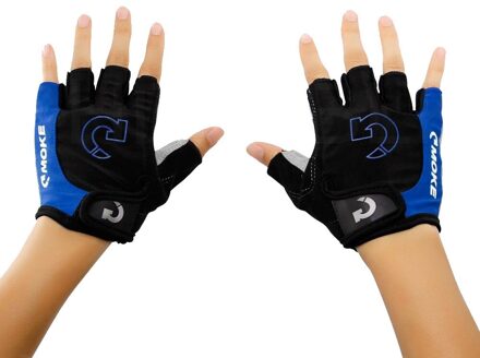 Fietsen Anti-Slip Anti-Zweet Mannen Vrouwen Ademende Anti-Shock Sport Handschoenen Half Vinger Handschoenen Mtb Bike fiets Handschoen # T3P blauw / Xl