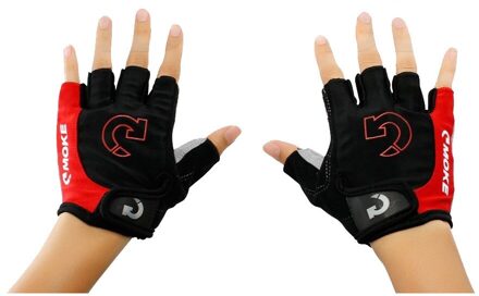 Fietsen Anti-Slip Anti-Zweet Mannen Vrouwen Ademende Anti-Shock Sport Handschoenen Half Vinger Handschoenen Mtb Bike fiets Handschoen # T3P rood / M