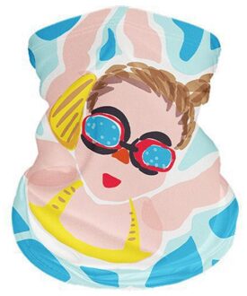 Fietsen Bandana Cartoon Meisje Bloem Tijger Koele Nek Gaiter Outdoor Stofdicht Magic Hoofdband Sjaal Ademend Zonnebrandcrème Gezichtsmasker 9