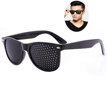 Fietsen Brillen Pin Hole Sunglass Eye Training Glas Pinhole Bril Camping Unisex Brillen Oefening Outdoor Verbeteren Gezichtsvermogen Bruin