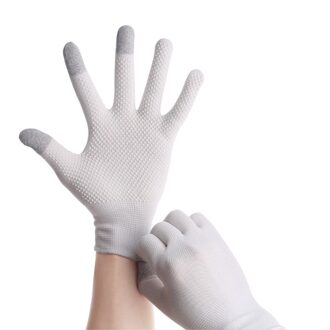 Fietsen Handschoenen Dunne Antislip Aanraken Screen Volledige Vinger Handschoenen Voor Bergbeklimmen Sport ASD88 wit