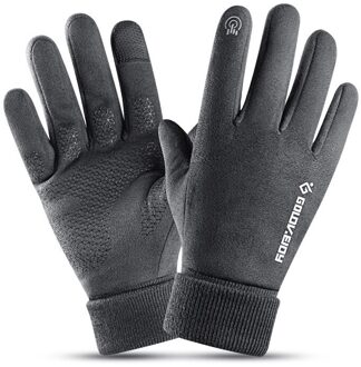 Fietsen Handschoenen Mannen Herfst En Winter Outdoor Winddicht En Fluwelen Warmte Met Lange Lock Temperatuur Pols Reflectie Op Nacht 2 / Xl