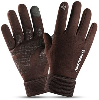 Fietsen Handschoenen Mannen Herfst En Winter Outdoor Winddicht En Fluwelen Warmte Met Lange Lock Temperatuur Pols Reflectie Op Nacht 3 / Xl