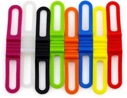 Fietsen Licht Houder Fiets Stuur Siliconen Band Band Fixing Elastische Tie Touw Zaklamp Zaklamp Bandages Fiets Accessoires