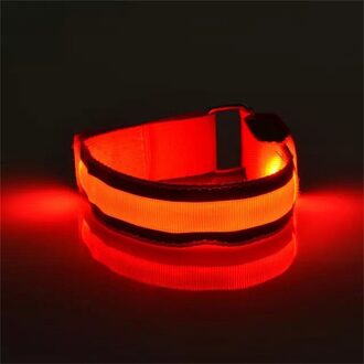 Fietsen Lichtgevende Armband Reflecterende Led Light Arm Armband Strap Veiligheid Riem Voor Night Running Fietsen Riem Veiligheid # j2p rood