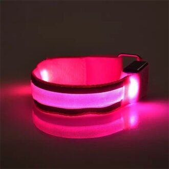 Fietsen Lichtgevende Armband Reflecterende Led Light Arm Armband Strap Veiligheid Riem Voor Night Running Fietsen Riem Veiligheid # j2p roze