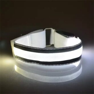 Fietsen Lichtgevende Armband Reflecterende Led Light Arm Armband Strap Veiligheid Riem Voor Night Running Fietsen Riem Veiligheid # j2p wit