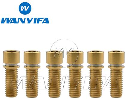 Fietsen Titanium Ti Allen Head M8 X20 25Mm Golden Voor Bmx Stuurpen Fiets Schroeven Fiets Stem Bouten 6 stks/partij M8x20 goud