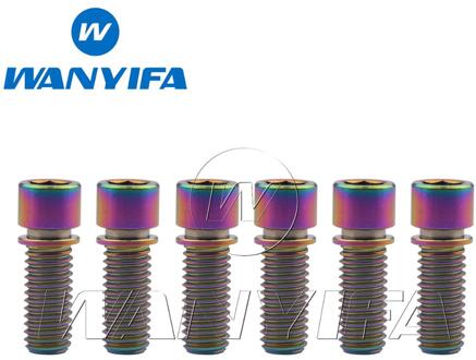 Fietsen Titanium Ti Allen Head M8 X20 25Mm Golden Voor Bmx Stuurpen Fiets Schroeven Fiets Stem Bouten 6 stks/partij M8X25 regenboog