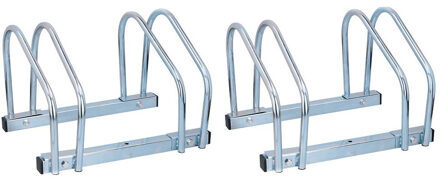 Fietsenrek - 2x stuks - voor 2x fietsen - fietsenrekken voor thuis - 26 x 40 x 32 cm