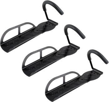 Fietshaak muur - 3x - fiets ophanghaak - wandhouder voor fiets - zwart - max 25 kg
