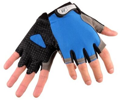 Fietshandschoenen Fiets Handschoenen Fiets Handschoenen Anti Slip Shock Ademende Half Vinger Korte Sport Handschoenen Accessoires Voor Mannen Vrouwen blauw / XL