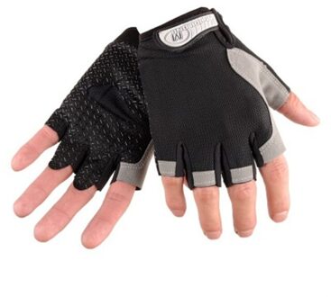 Fietshandschoenen Fiets Handschoenen Fiets Handschoenen Anti Slip Shock Ademende Half Vinger Korte Sport Handschoenen Accessoires Voor Mannen Vrouwen zwart / L