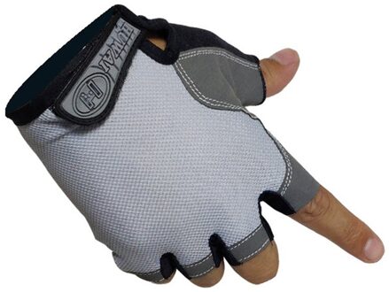 Fietshandschoenen Fiets Handschoenen Fiets Handschoenen Anti Slip Shock Ademende Half Vinger Korte Sport Handschoenen Accessoires Voor Vrouwen Mannen Grijs
