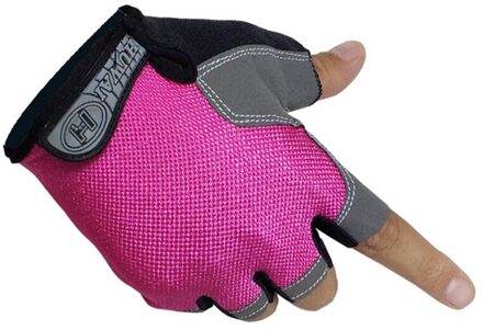 Fietshandschoenen Fiets Handschoenen Fiets Handschoenen Anti Slip Shock Ademende Half Vinger Korte Sport Handschoenen Accessoires Voor Vrouwen Mannen Roze