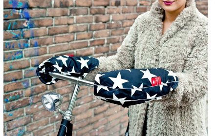 Fietshandwarmers Unisex - Stars Black & White - One Size