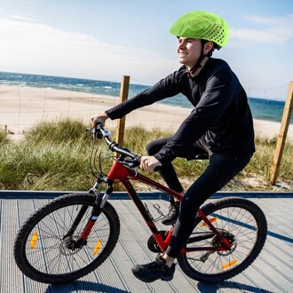 Fietshelm Hoge Zichtbaarheid Waterdichte Fietshelm Met Reflecterende Strip