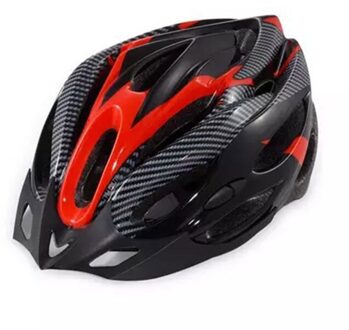 Fietshelm Ultralight Cover Racefiets Helm Integraal Mold Fietshelm Fietsen Veilig Cap DO2 rood en zwart