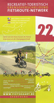 Fietskaart 22 Fietsroute-Netwerk Franse Ardennen en Champagne - Reims | Sportoena