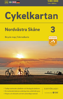 Fietskaart 3 Cykelkartan Nordvästra Skåne - noordwest Skane | Norstedts