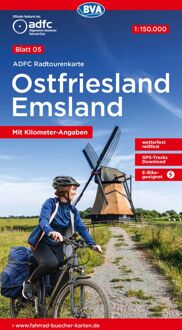 Fietskaart 5 ADFC Radtourenkarte Ostfriesland Emsland | BVA BikeMedia