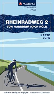 Fietskaart 7012 Rheinradweg 2 | Kompass