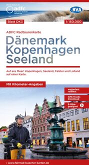 Fietskaart DK3 ADFC Radtourenkarte Dänemark - Kopenhagen - Seeland - Denemarken | BVA BikeMedia