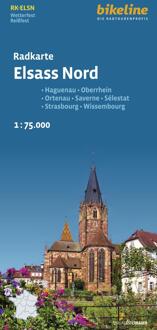 Fietskaart ELS01 Bikeline Radkarte Elsass Nord - Elzas Noord | Esterbauer