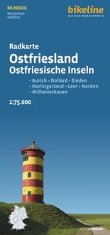 Fietskaart NDS01 Bikeline Radkarte Ostfriesland | Esterbauer