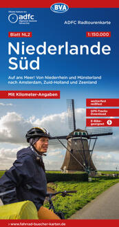 Fietskaart NL2 ADFC Radtourenkarte Niederlande Süd - Nederland Zuid | BVA BikeMedia