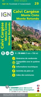 Fietskaart - Wandelkaart 75029 Calvi Cargese Corsica | IGN - Institut Géographique National