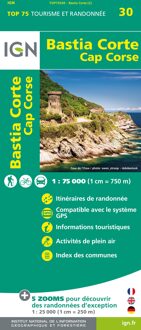Fietskaart - Wandelkaart 75030 Bastia Corte Corsica | IGN - Institut Géographique National