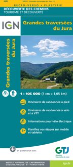 Fietskaart - Wandelkaart Grandes traversees du Jura met GR-5 | IGN - Institut Géographique National