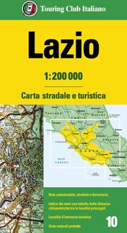 Fietskaart - Wegenkaart - landkaart 10 Lazio, Latium, rond Rome | Touring Club Italiano