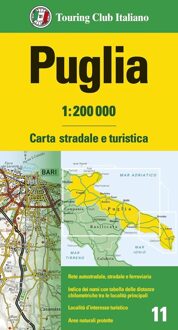 Fietskaart - Wegenkaart - landkaart 11 Apulië | Puglia | Touring Club Italiano