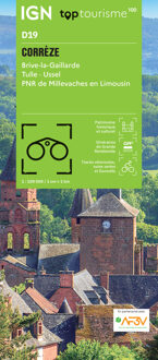 Fietskaart - Wegenkaart - landkaart D19 Top D100 Corrèze | IGN - Institut Géographique National