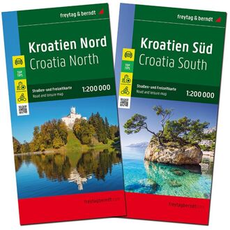 Fietskaart - Wegenkaart - landkaart Kroatië Noord + Zuid | Freytag & Berndt