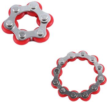 Fietsketting Stress Relief Speelgoed Simpel Dimpel Autisme Stress En Angst Relief Speelgoed Speelgoed Decompressie Speelgoed Антистресс Для Рук rood