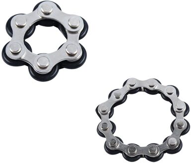 Fietsketting Stress Relief Speelgoed Simpel Dimpel Autisme Stress En Angst Relief Speelgoed Speelgoed Decompressie Speelgoed Антистресс Для Рук zwart