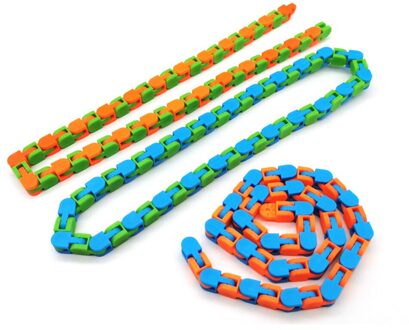 Fietsketting Track Stress Relief Speelgoed Kleurrijke Puzzel Zintuiglijke Fidget Speelgoed Stress Draaien En Vorm Vinger 3-stuk reeks
